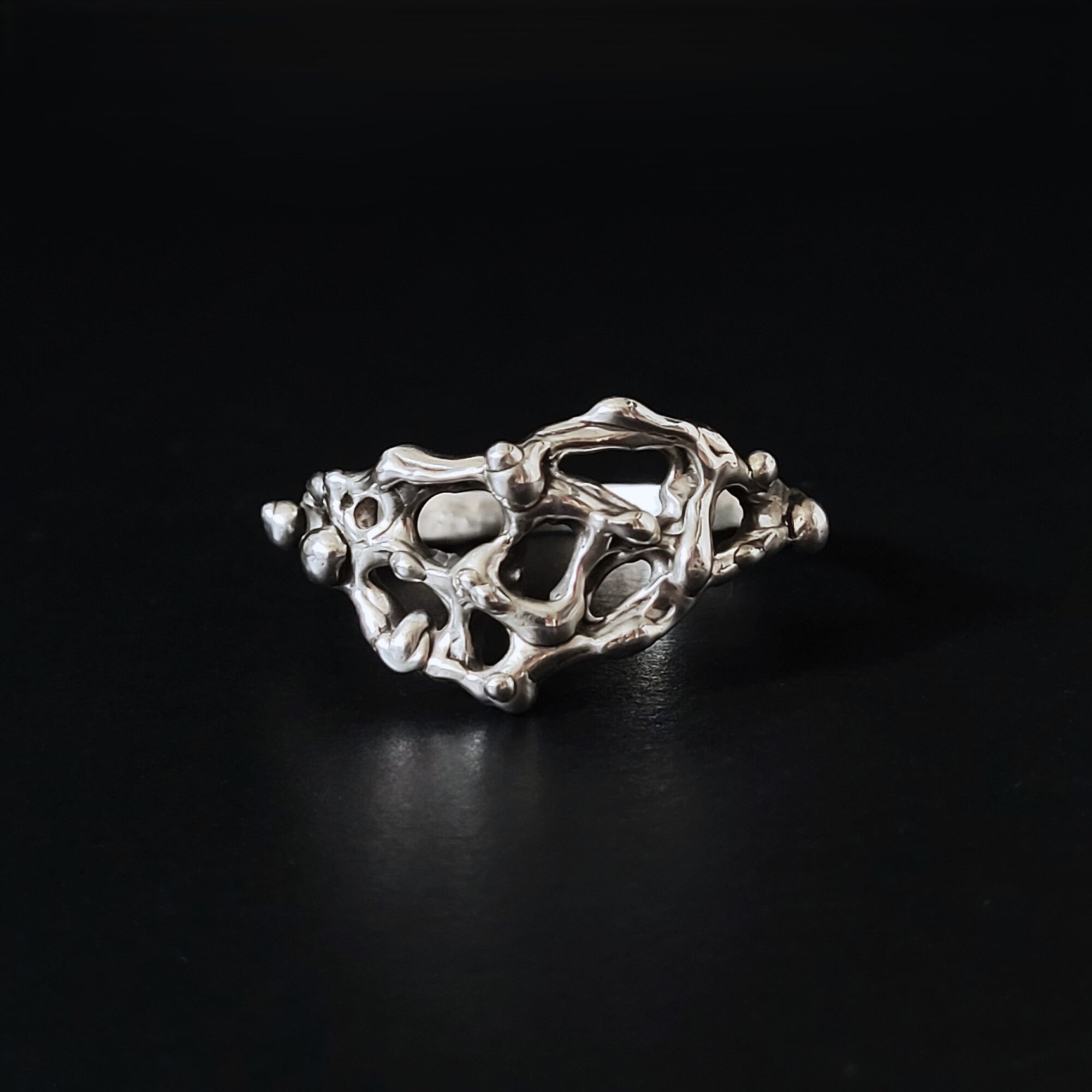 Silver abstract ring