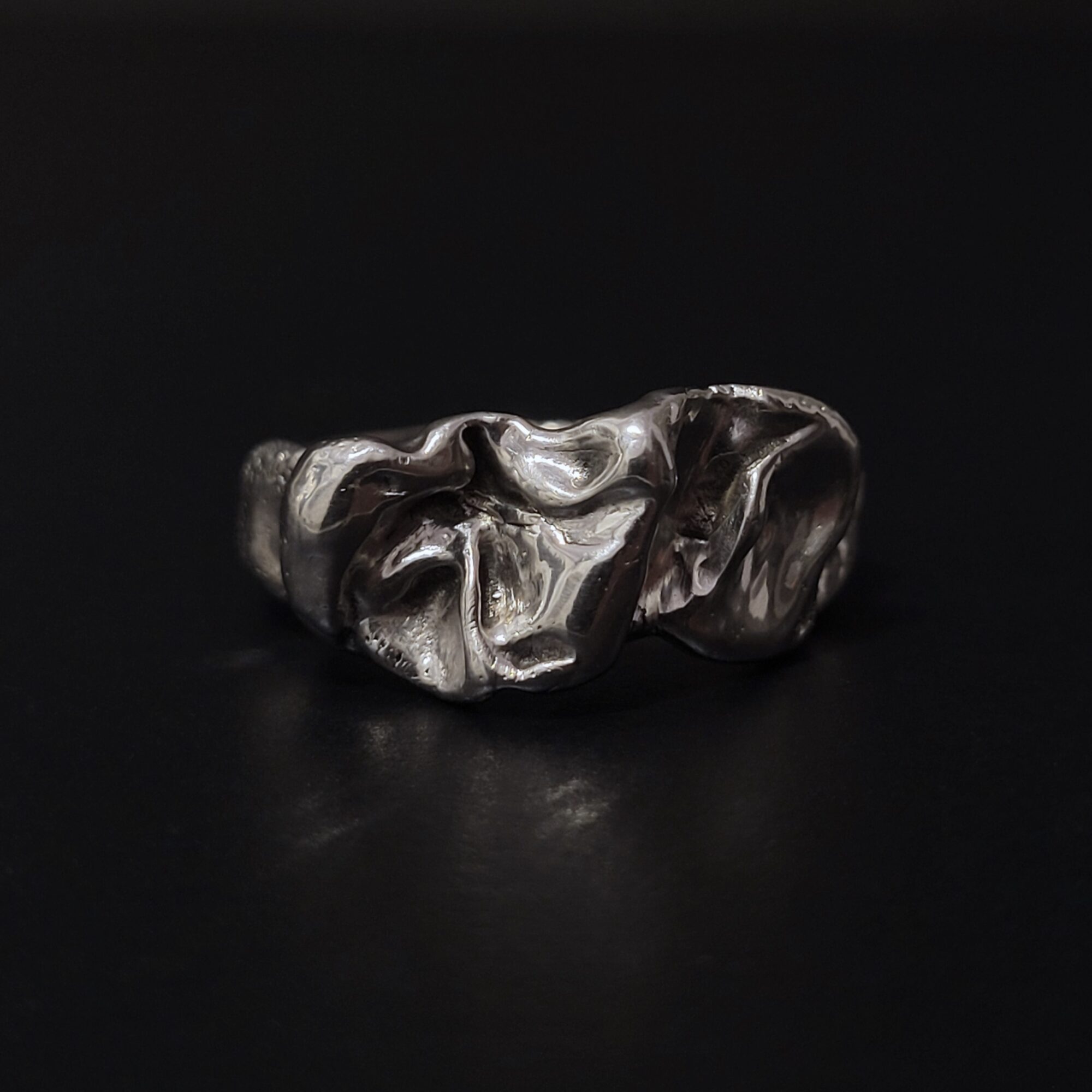 Abstract silver ring