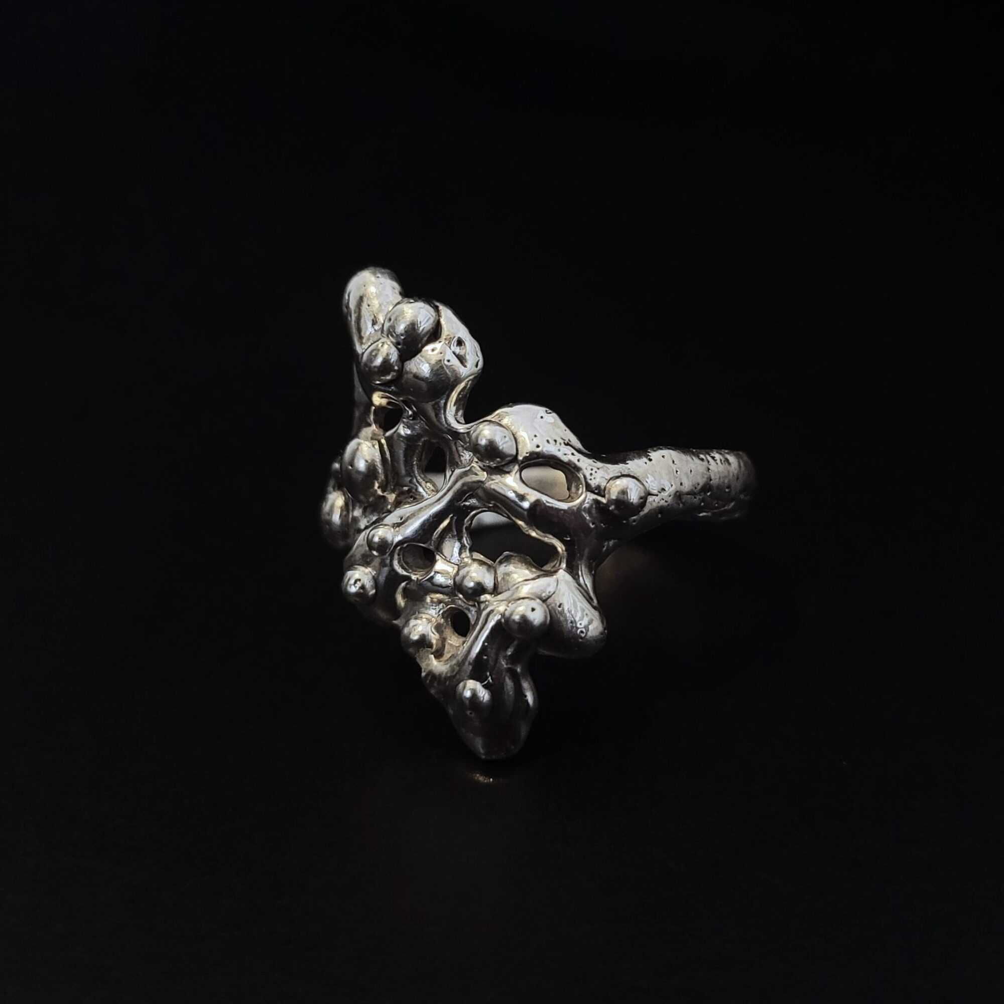 Silver abstract ring