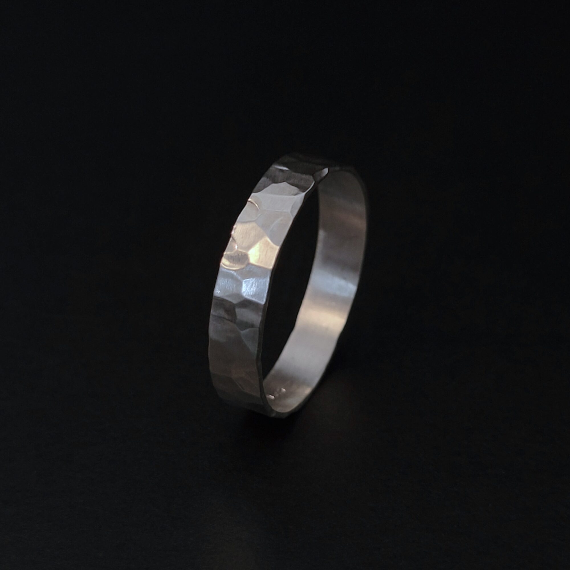 Hammered silver ring